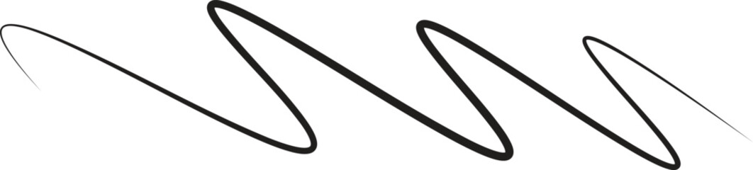 Black abstract wavy line divider vector for minimal decorative design.

