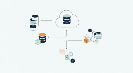 Seamless cloud data management for your business with secure and scalable data solutions, visualizing database architecture and data flow with ease