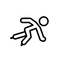 Short track speed skater pictogram vector icon