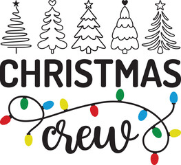 Christmas Crew on white background