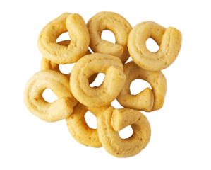Italian taralli savory snacks on transparent background