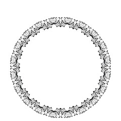Vector floral round frame decoration for text design with copy space