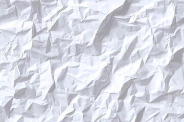 Obraz premium White, heavily crumpled paper with numerous folds and uneven textures