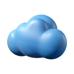 3d rendering of a fluffy blue cloud isolated on transparent background