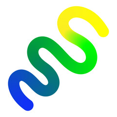 Abstract Colorful Gradient Wave Line on Transparent Background - Modern Minimalist Vector Style Design Element