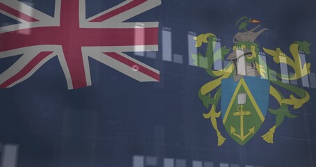 Showing blue ensign in hall, reflecting on glass with Union Jack canton, anchor crest, bars numbers