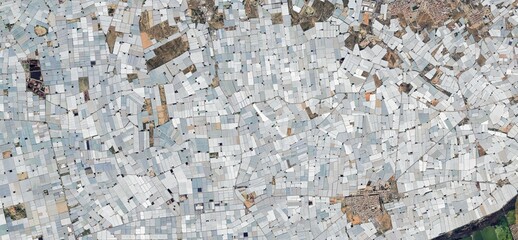Vast Sea of Plastic Greenhouses in Almeria Spain Aerial View