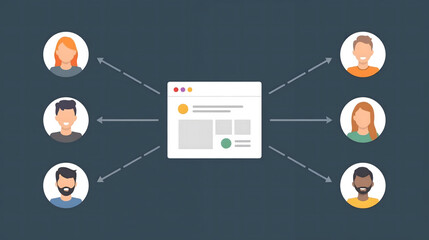 Online community sharing valuable content, connecting users through a digital platform