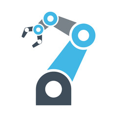 Industrial robotic arm icon automation for smart factory process