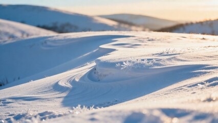 고요한눈덮인언덕의겨울풍경