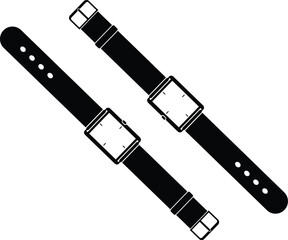 Smartwatch black icon on white background.