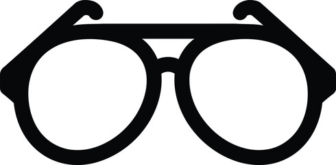 Black eyeglasses icon vector illustration on white background fashion accessory for better eyesight vintage style spectacles optical design element for vision correction and style
