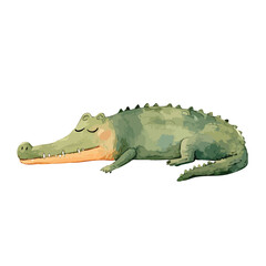 Cute Sleeping Crocodile Cartoon Illustration Vector Art.
