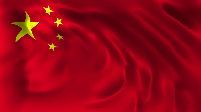Realistic China flag waving in a seamless loop with detailed fabric texture perfect for National Day, Spring Festival, Chinese celebrations, government events, holiday videos, and 4K visual projects