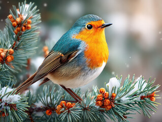 robin in the snow
