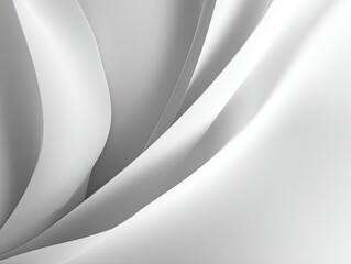 Abstract folds and curves in shades of white create a modern, airy design