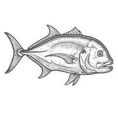 Handdrawn Fish Sketch Artistic Marine Animal Illustration