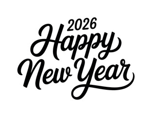 Happy New Year 2026 greeting in a stylish script font.