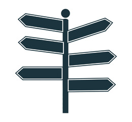 A blank signpost with multiple arrows points in different directions