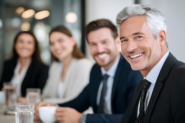 Candid portrait of diverse coworkers enjoying coffee together in a modern office setting, showcasing teamwork and camaraderie in a professional environment