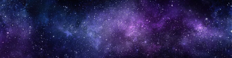 Purple-blue nebula with scattered stars and hazy light
