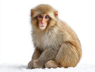 Fototapeta premium Snow monkey isolated on white