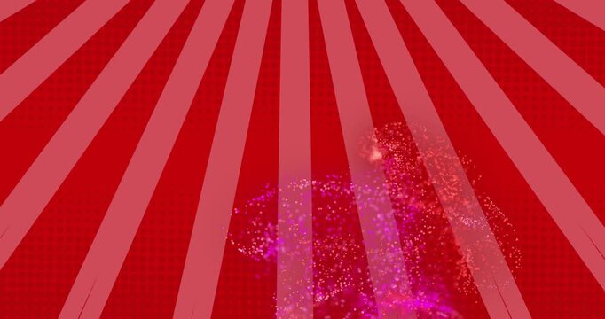 Sparkles appearing at frame 4, particle plume rising, swirling and expanding to accent red rays