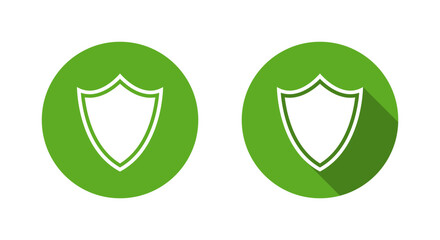 Obraz premium Security shield icon with long shadow. Protection, safety, and secure access symbol
