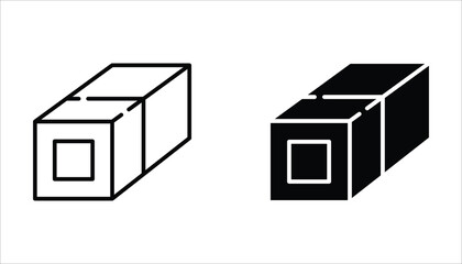 T-beam icons set, of vector icons isolated on a white background.