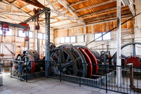Tonopah, Nevada, USA Interior industrial workings of an old mining operation. 