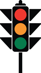 Traffic Light Vector with Red, Yellow, Green Signals