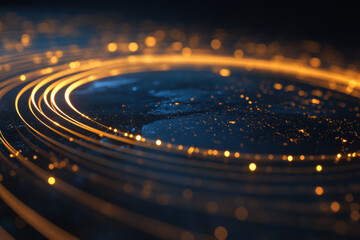 Abstract digital globe with glowing data streams and network connections. a digital globe surrounded by swirling data streams, representing global connectivity.