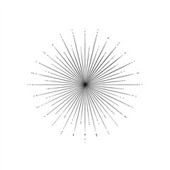 Black lines radiate from a central point in a starburst-like pattern