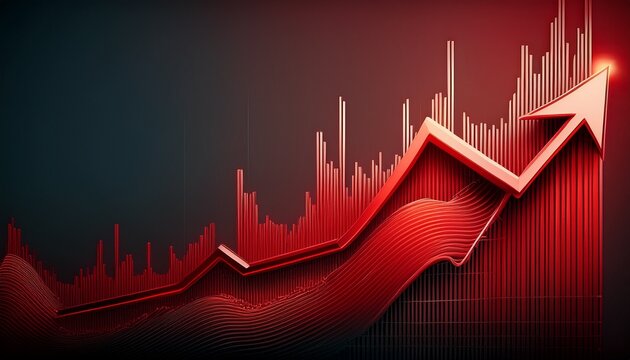 red downward trending graph with arrow indicating financial loss - Powered by Adobe