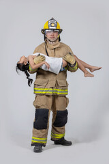 Isolated firefighter rescues child from danger