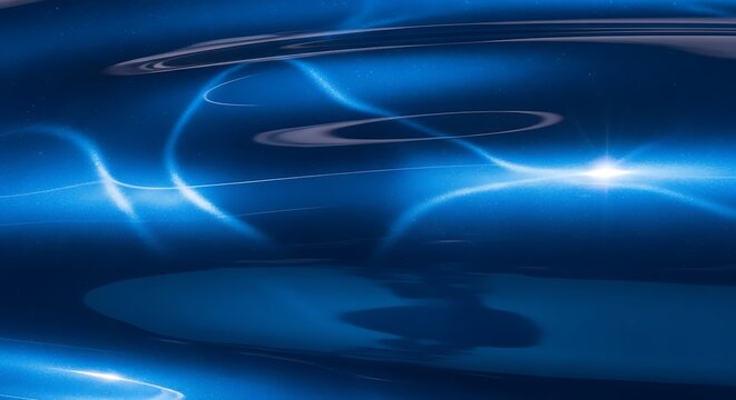 Captivating blue abstraction featuring luminous trails and astral echoes