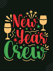 Happy New Year Typography T-shirt Design