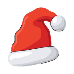 Festive Red Santa Hat for Christmas Celebrations, isolated