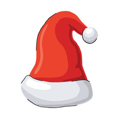 Festive Red Santa Hat for Christmas Celebrations, isolated