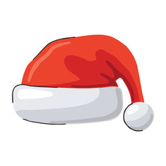 Festive Red Santa Hat for Christmas Celebrations, isolated