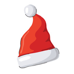 Festive Red Santa Hat for Christmas Celebrations, isolated
