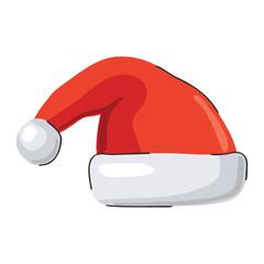 Festive Red Santa Hat for Christmas Celebrations, isolated