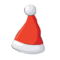 Festive Red Santa Hat for Christmas Celebrations, isolated