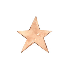 Obraz premium Watercolor gingerbread star cookie with cream. Cozy winter food. Baking and dessert. Seasonal hand drawn illustration.