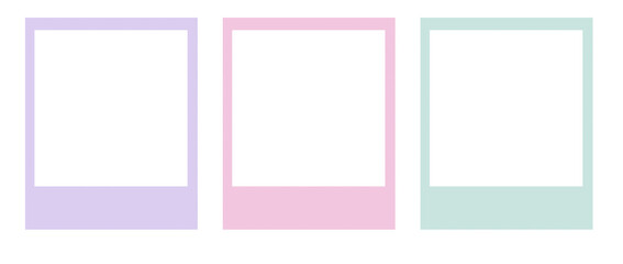 Pastel Polaroid Photo Frames on transparent Background