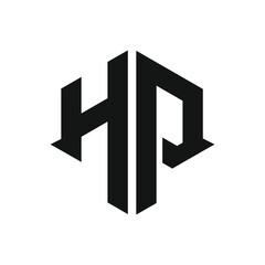 HP letter logo design vector template