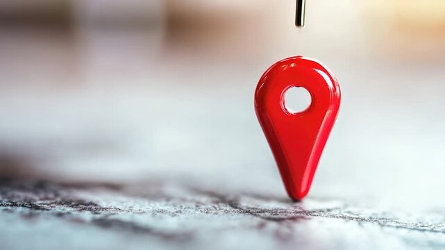 A simple red pin with a hole in the center, useful for various purposes