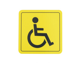 Disabled car sign isolated on white.