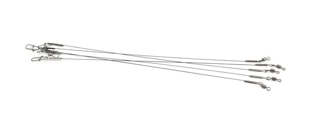 Titanium fishing leads isolated on white.