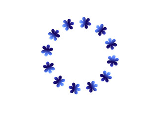 Blue color flower garland set blue color modern design